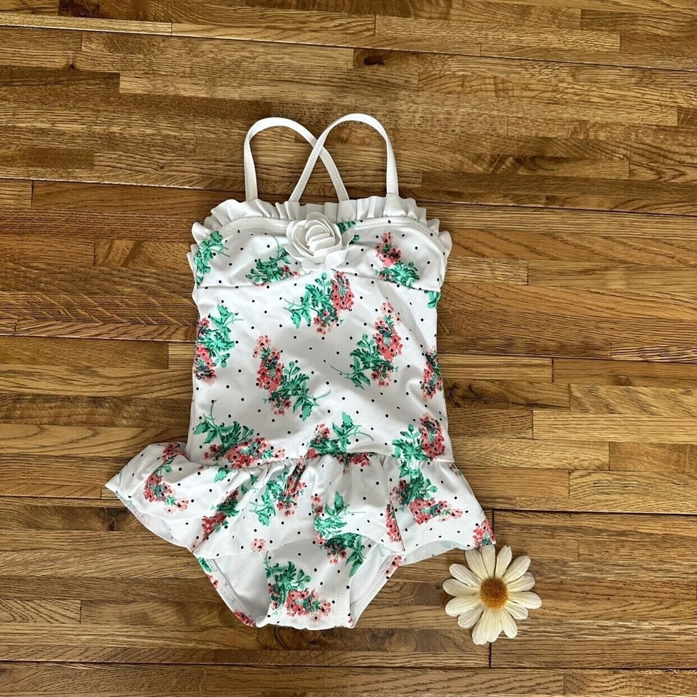 Janie And Jack Rosette Floral Swimsuit Size 12-18‎ Mo